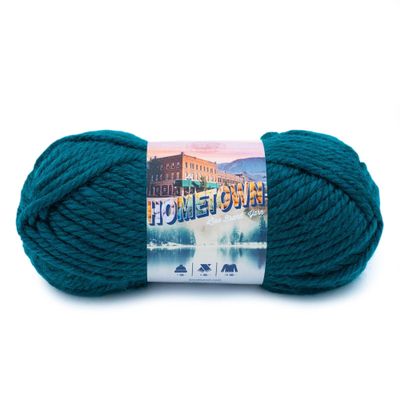 Lion Brand Yarn Hometown Yarn, Super-Bulky Yarn for Knitting, Crocheting, and Crafting, 1 Pack, Peacock