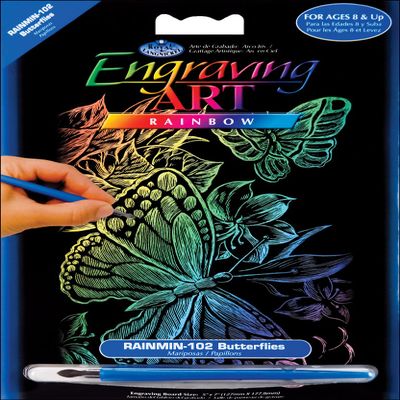Rainbow Foil Engraving Art Mini Kit 5"X7"-Butterflies