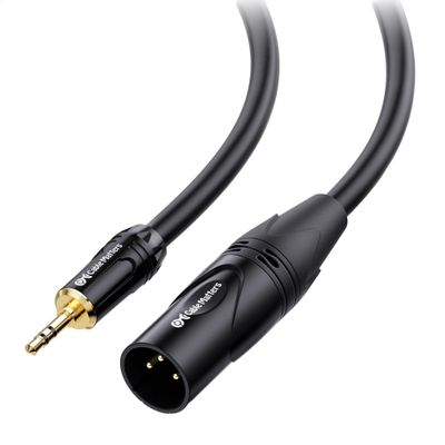 Cable Matters 3.5mm to XLR Cable - 6ft, Male to Male XLR to 1/8 Inch Cable, Compatible with iPod, MP3 Player, Laptop, Voice Recorder, and More, Black Not for Microphone Use