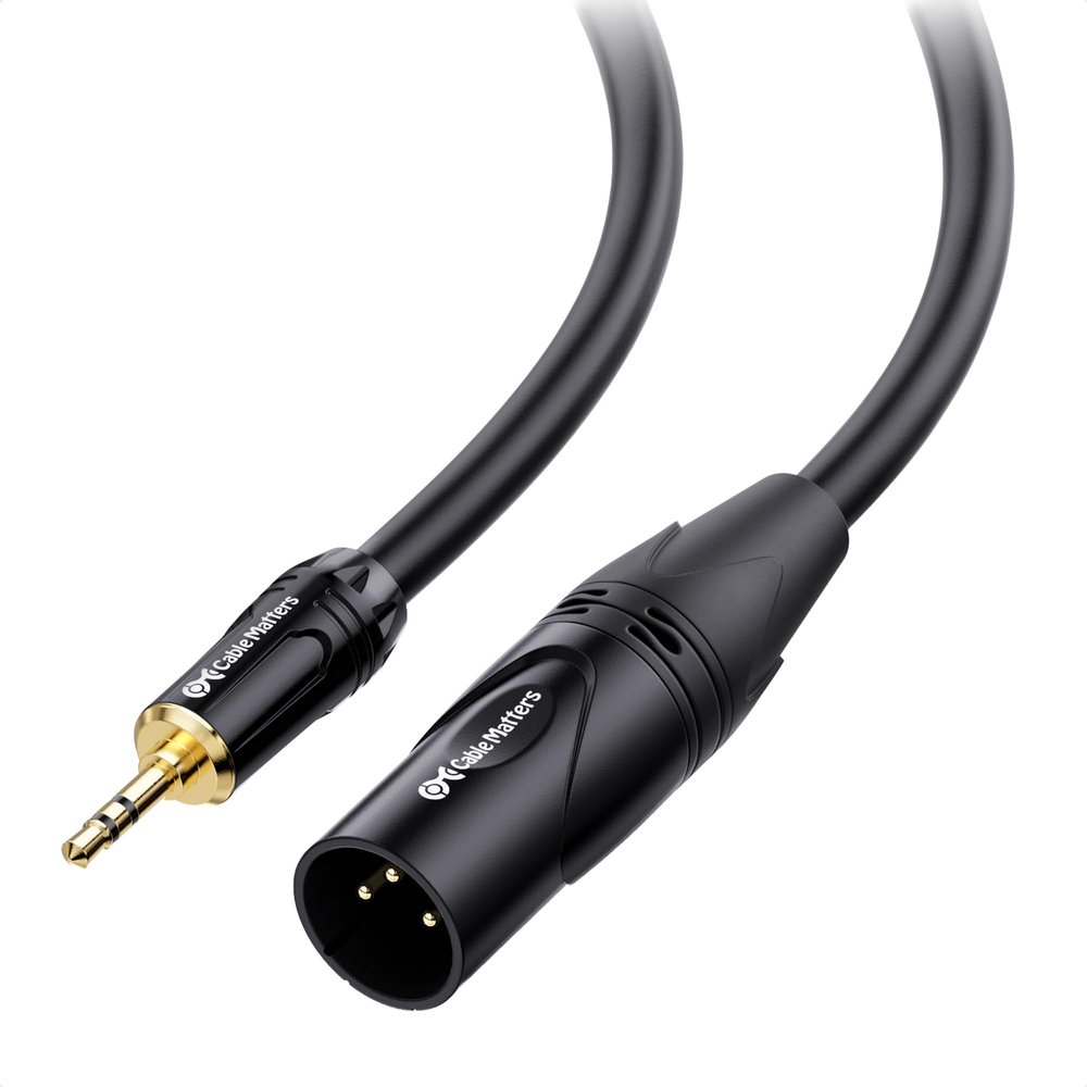 Cable Matters 3.5mm to XLR Cable - 6ft, Male to Male XLR to 1/8 Inch Cable, Compatible with iPod, MP3 Player, Laptop, Voice Recorder, and More, Black Not for Microphone Use