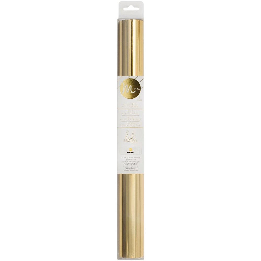 Heidi Swapp Minc Foil 12-inch x 120-inch Gold Foil Roll, Card Making Kit, Compatible with Minc Foiling and Laminator Machine, Scrapbooking, Journaling, Crafting, Memory Keeping