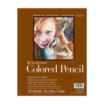 Strathmore 400 Series Wire Bound Colored Pencil Pad, 100 lb. Paper, 9 X 12 inches, 30 Sheets (477-9)