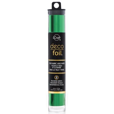 iCraft Deco Foil, 5 Transfer Sheets, 6" x 12", Green