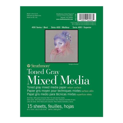 Strathmore Toned Mixed Media Paper Toned Grey 6"X8"-15 Sheets -62462306