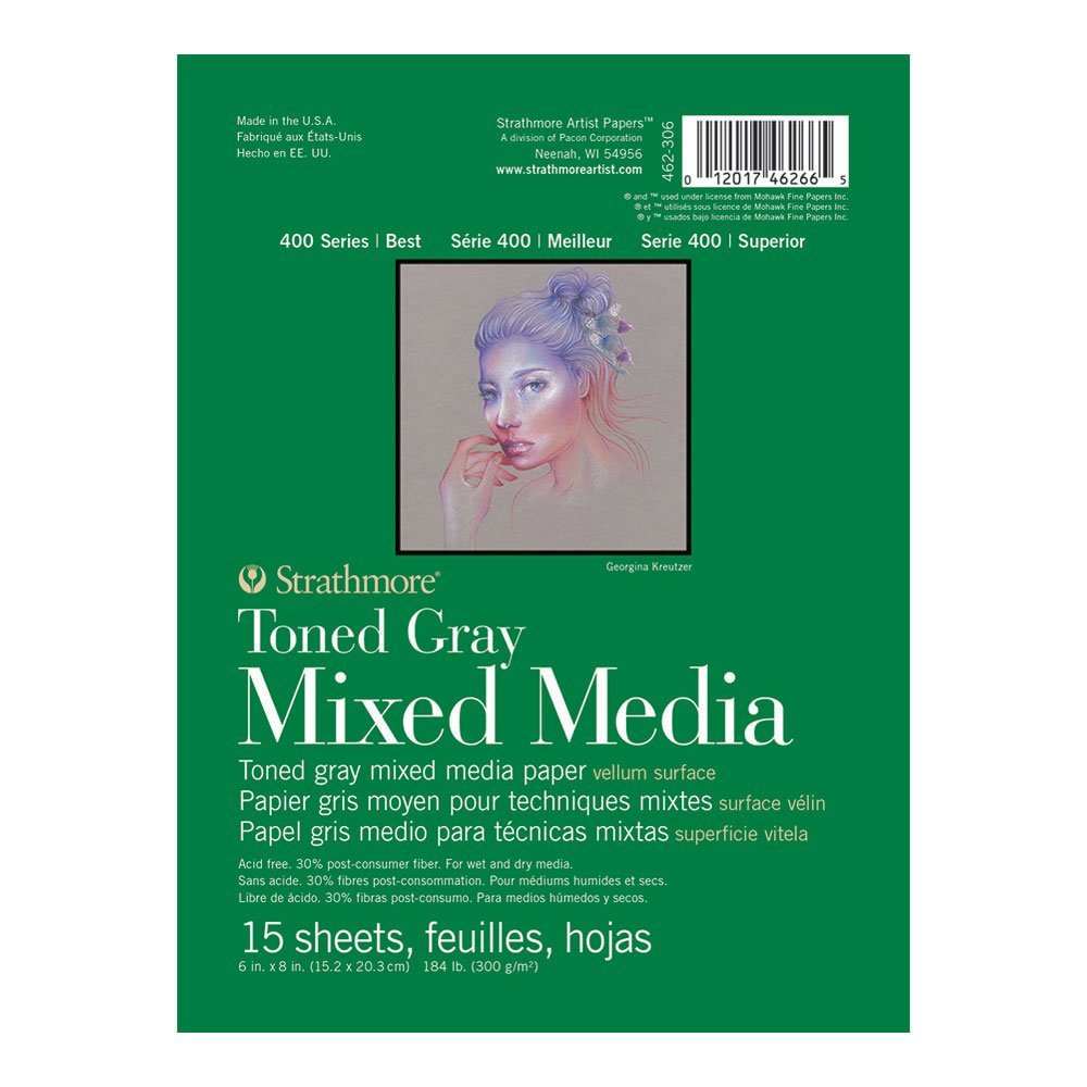 Strathmore Toned Mixed Media Paper Toned Grey 6"X8"-15 Sheets -62462306