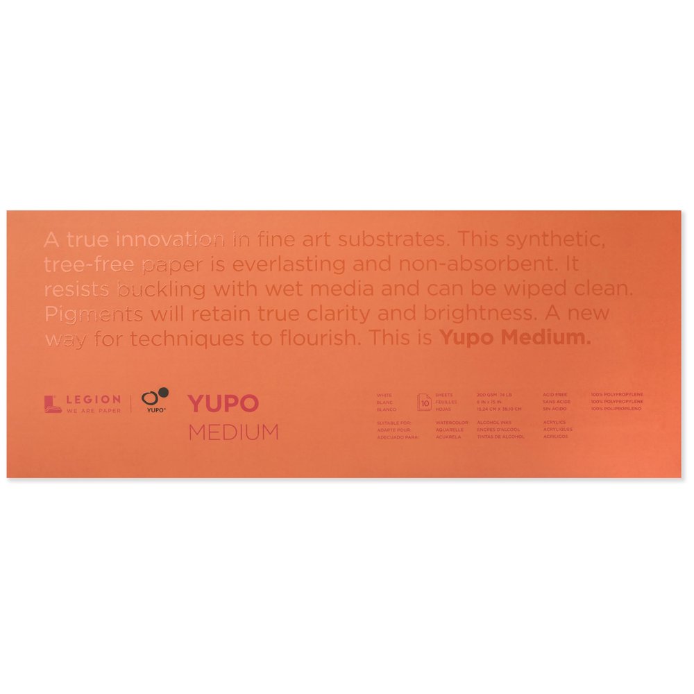 Yupo Paper Painting and Drawing, Multicolor 6x15 in
