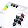 Mijello Studio Watercolor Palette, 55 Paint Wells, Blue, Foam Dauber Included, 14.4" X 1.5" X 9.13", 1 Each (MWP-3055) view 4